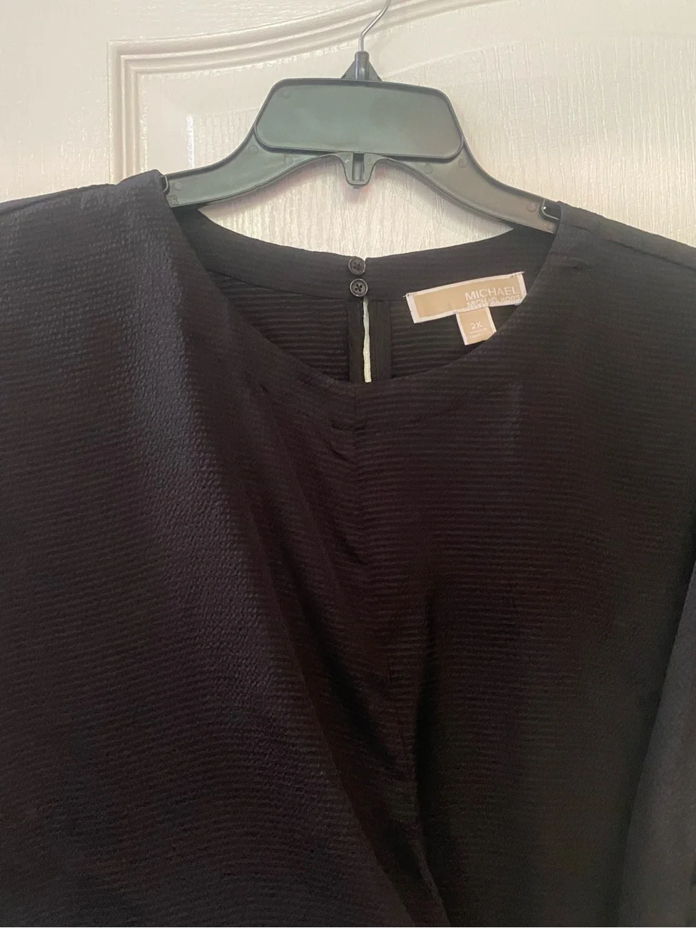 Michael Kors Black Short Sleeve Tie-Waist Blouse